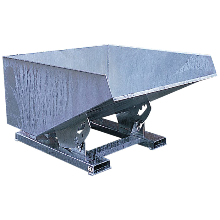 Galvanised tip skip for forklift truck
